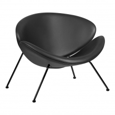 Кресло дизайнерское  EMILY, черный винил YP16, черное основания