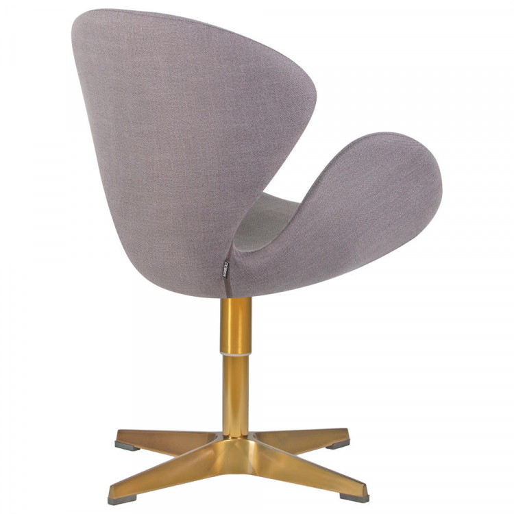 Кресло дизайнерское  SWAN, серая ткань IF11, золотое основание