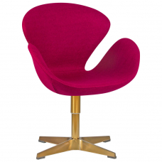 Кресло дизайнерское  SWAN, бордо ткань AF5, золотое основание