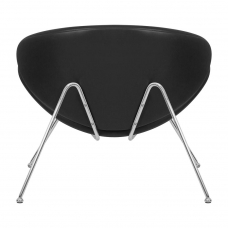 Кресло дизайнерское  EMILY, черный винил YP16, хромированная сталь