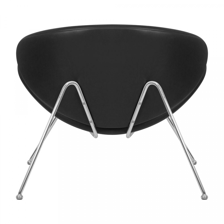 Кресло дизайнерское  EMILY, черный винил YP16, хромированная сталь