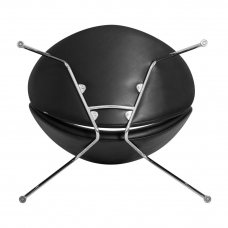 Кресло дизайнерское  EMILY, черный винил YP16, хромированная сталь