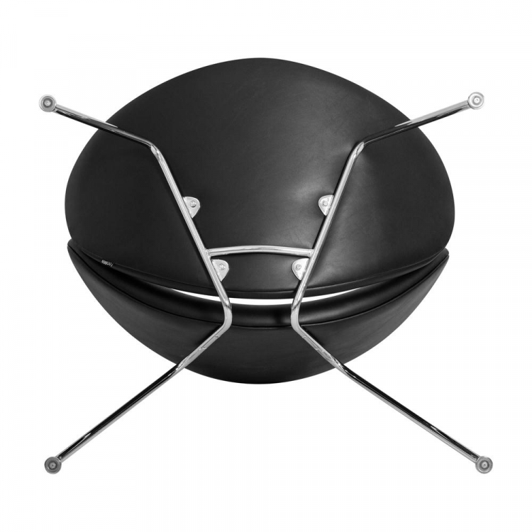 Кресло дизайнерское  EMILY, черный винил YP16, хромированная сталь