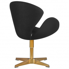 Кресло дизайнерское  SWAN, черная ткань AF9, золотое основание