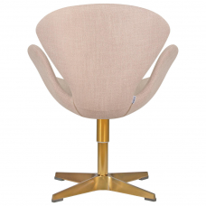 Кресло дизайнерское  SWAN, бежевая ткань IF1, золотое основание