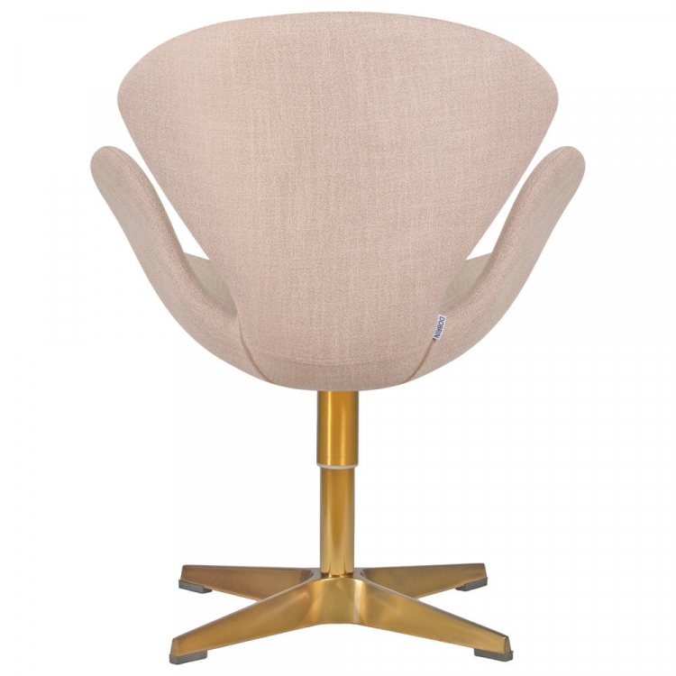 Кресло дизайнерское  SWAN, бежевая ткань IF1, золотое основание