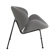 Кресло дизайнерское  EMILY, серая ткань AF7, черное основание