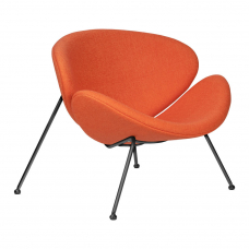 Кресло дизайнерское  EMILY, оранжевая ткань AF, черное основания