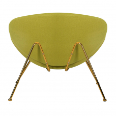 Кресло дизайнерское  EMILY, светло-зеленая ткань AF3, золотое основание