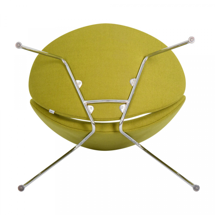 Кресло дизайнерское  EMILY, светло-зеленая ткань AF3, хромированная сталь