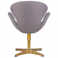 Кресло дизайнерское  SWAN, серая ткань IF11, золотое основание