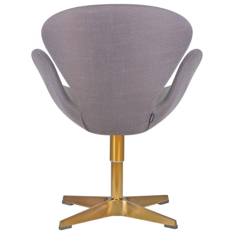 Кресло дизайнерское  SWAN, серая ткань IF11, золотое основание
