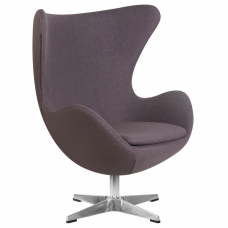 Кресло дизайнерское  EGG, серая ткань AF7
