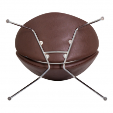 Кресло дизайнерское  EMILY, коричневый винил YP5, хромированная сталь