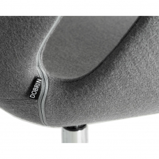 Кресло дизайнерское  SWAN, серая ткань AF7, алюминиевое основание