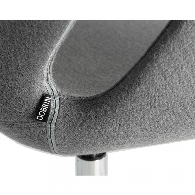 Кресло дизайнерское  SWAN, серая ткань AF7, алюминиевое основание