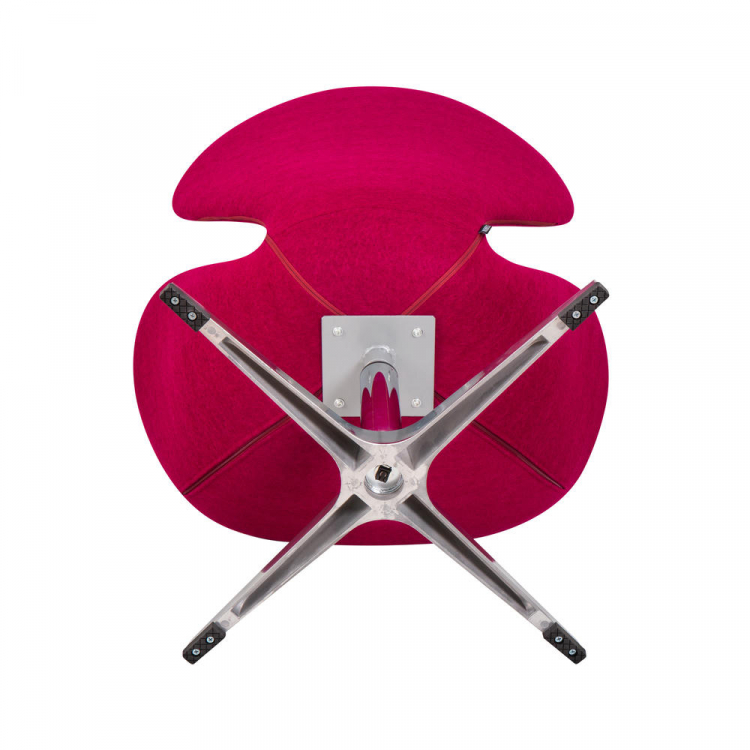 Кресло дизайнерское  SWAN, бордо ткань AF5, алюминиевое основание