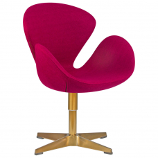 Кресло дизайнерское  SWAN, бордо ткань AF5, золотое основание