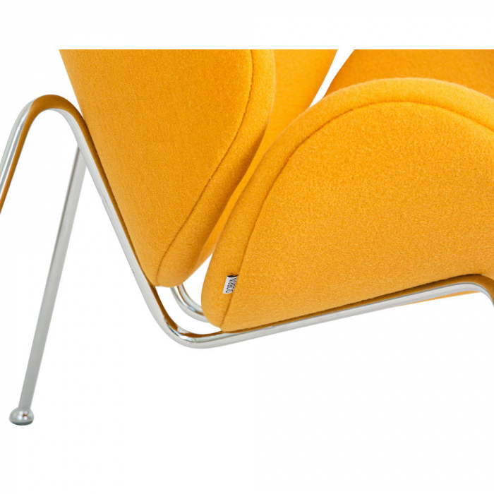 Кресло дизайнерское  EMILY, желтая ткань AF13, хромированная сталь