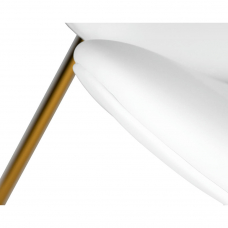 Кресло дизайнерское  EMILY, белый винил YP17, золотое основание