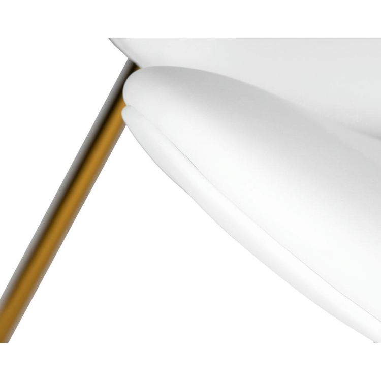 Кресло дизайнерское  EMILY, белый винил YP17, золотое основание