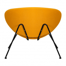 Кресло дизайнерское  EMILY, желтая ткань AF13, черное основание