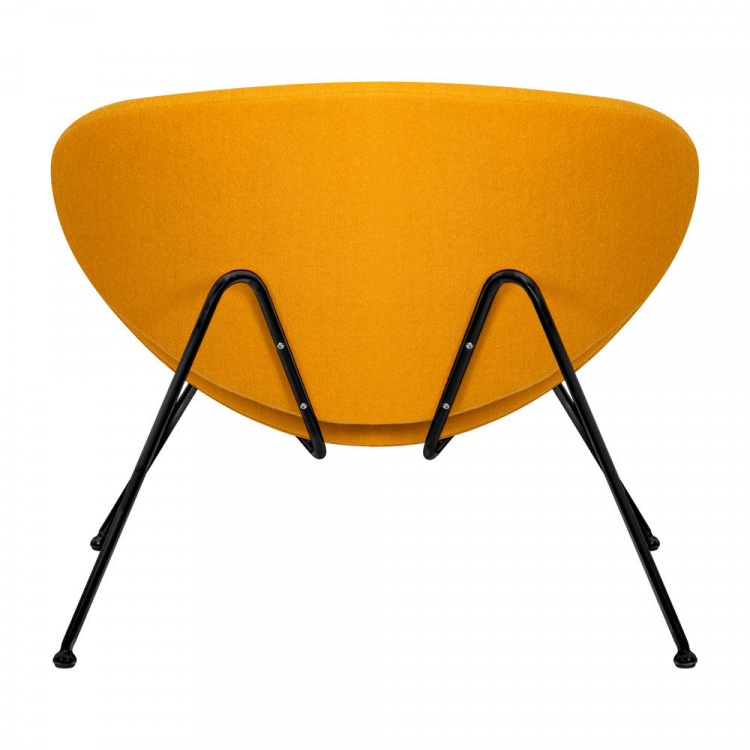 Кресло дизайнерское  EMILY, желтая ткань AF13, черное основание