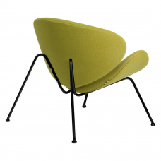 Кресло дизайнерское  EMILY, светло-зеленая ткань AF3, черное основание