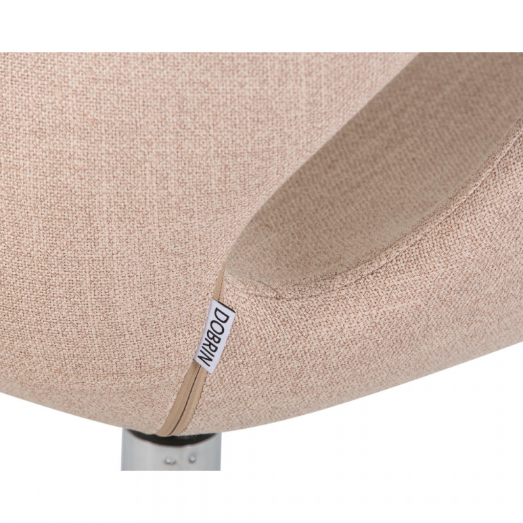 Кресло дизайнерское  SWAN, бежевая ткань IF1, алюминиевое основание