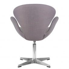 Кресло дизайнерское  SWAN, серая ткань IF11, алюминиевое основание