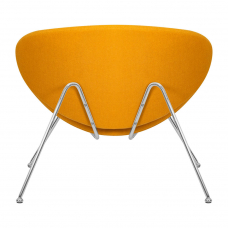 Кресло дизайнерское  EMILY, желтая ткань AF13, хромированная сталь