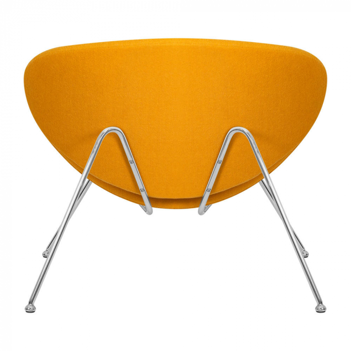 Кресло дизайнерское  EMILY, желтая ткань AF13, хромированная сталь