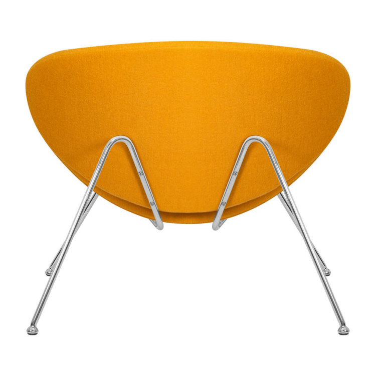 Кресло дизайнерское  EMILY, желтая ткань AF13, хромированная сталь