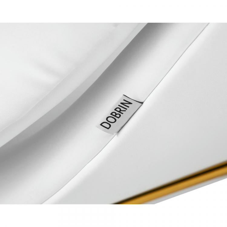 Кресло дизайнерское  EMILY, белый винил YP17, золотое основание