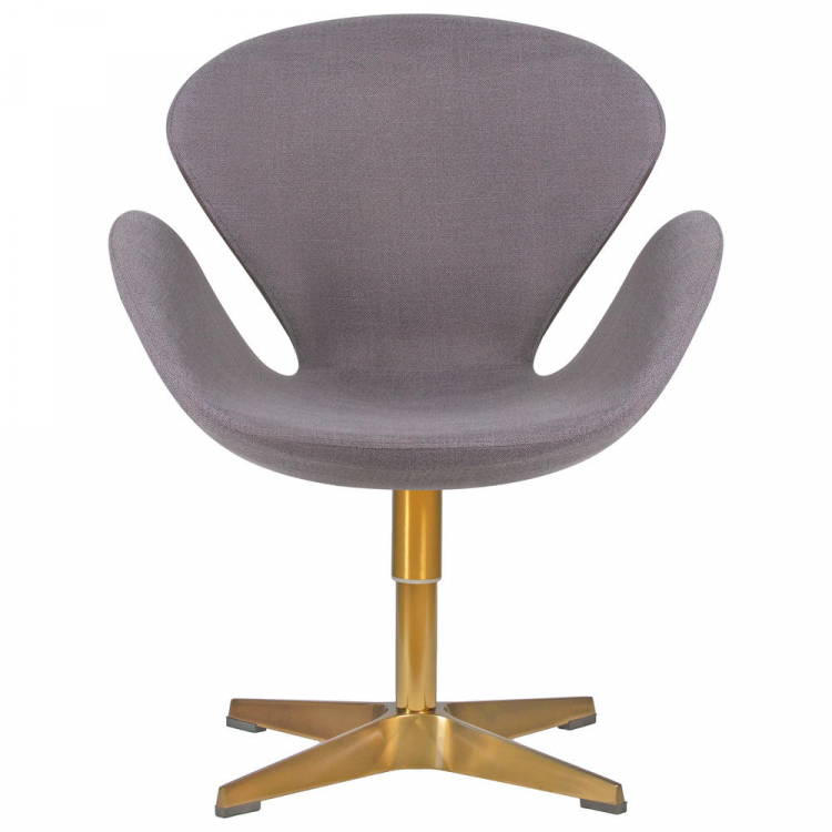 Кресло дизайнерское  SWAN, серая ткань IF11, золотое основание