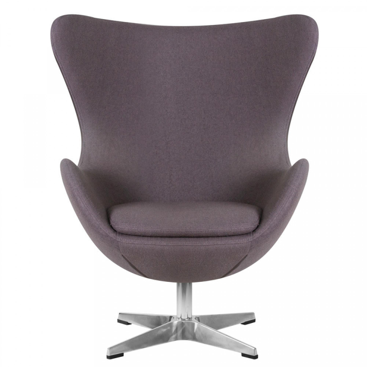 Кресло дизайнерское  EGG, серая ткань AF7