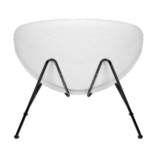 Кресло дизайнерское  EMILY, белый (букле) ткань, черное основание