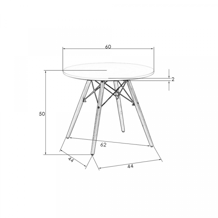 Стол журнальный  SHELLEY, ножки светлый бук, цвет белый