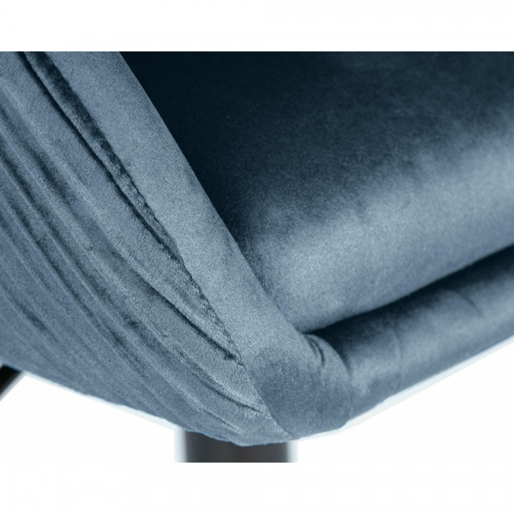 Кресло дизайнерское  EDISON BLACK, синий велюр (1922-20)