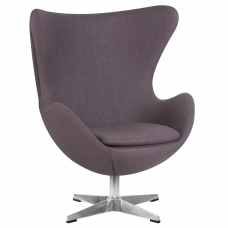 Кресло дизайнерское  EGG, серая ткань AF7