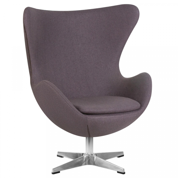 Кресло дизайнерское  EGG, серая ткань AF7