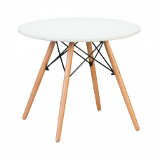 Стол журнальный  SHELLEY, ножки светлый бук, цвет белый