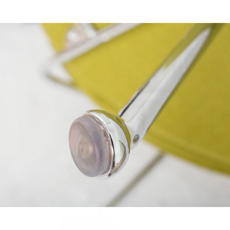 Кресло дизайнерское  EMILY, светло-зеленая ткань AF3, хромированная сталь