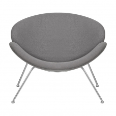 Кресло дизайнерское  EMILY, серая ткань AF7, хромированная сталь