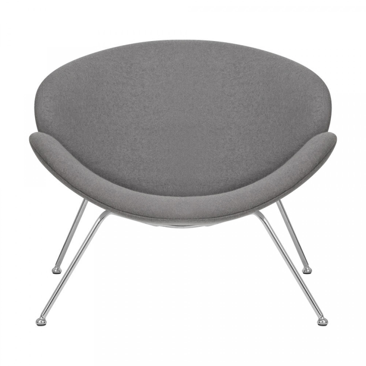 Кресло дизайнерское  EMILY, серая ткань AF7, хромированная сталь