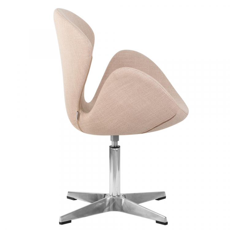 Кресло дизайнерское  SWAN, бежевая ткань IF1, алюминиевое основание