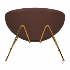 Кресло дизайнерское  EMILY, коричневый винил YP5, золотое основание