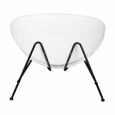 Кресло дизайнерское  EMILY, белый винил YP17, черное основание