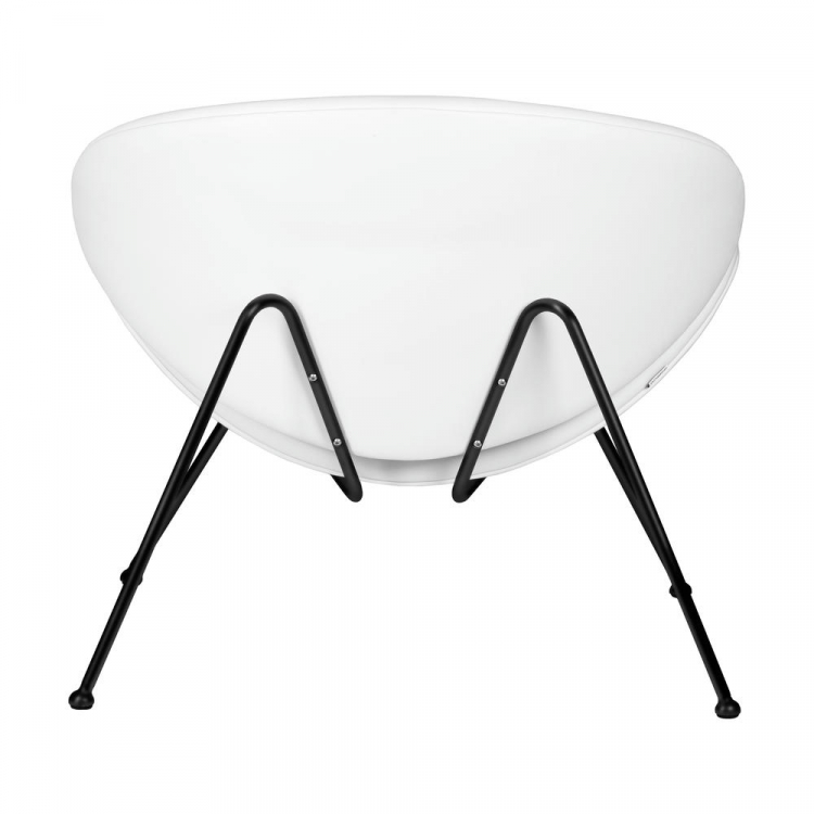 Кресло дизайнерское  EMILY, белый винил YP17, черное основание