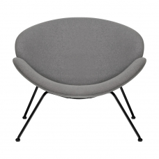 Кресло дизайнерское  EMILY, серая ткань AF7, черное основание